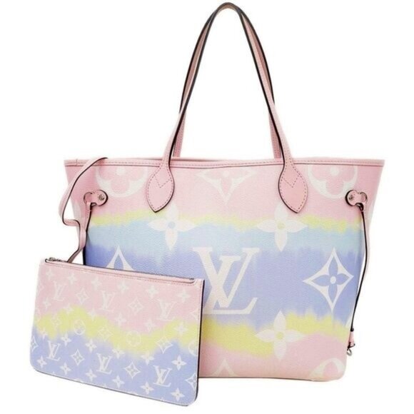Authentic Louis Vuitton Neverfull Monogram Escale MM Tote Shoulder Bag Pastel - Picture 1 of 16